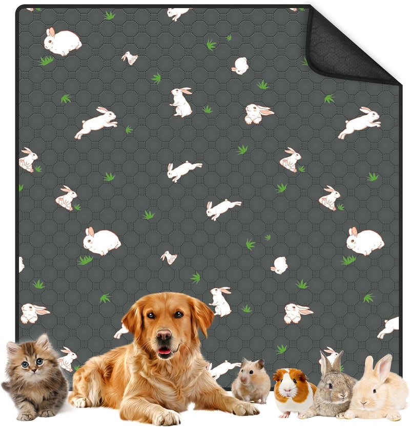 MODESLAB Guinea Pig Cage Liner, 72in x 72in Fast Absorption Washable Bedding Pee Pads for Dogs Puppy Rabbit Small Animal Cage Mat, Leakproof & Non-Slip - Image 1